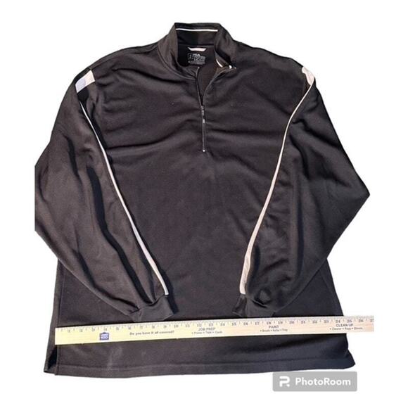 PGA Tour Shirt 2XL Black White Long Sleeve 1/4 zip Collared Casual Mens EUC - Picture 5 of 5